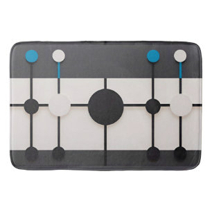 Abstract Geometric Composition Featuring Circles Bath Mat