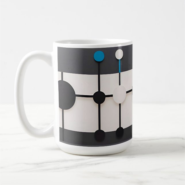 Abstract Geometric Composition Featuring Circles Coffee Mug (Left)
