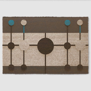 Abstract Geometric Composition Featuring Circles Fiber Doormat