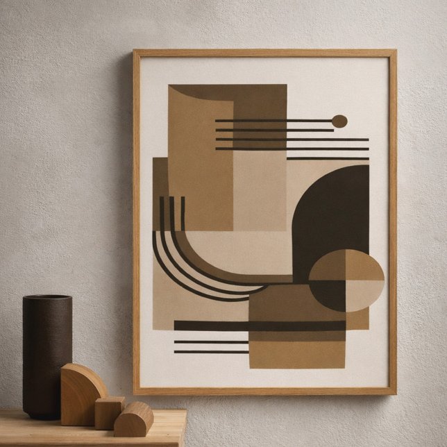 Abstract Geometric Composition in Earthy Tones Poster (Creator Uploaded)