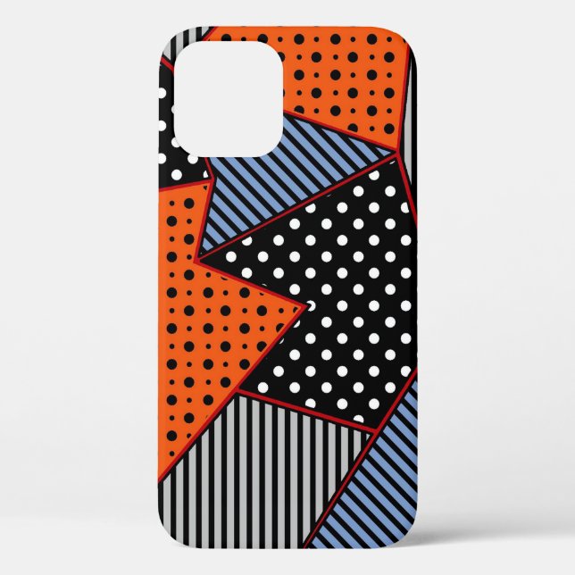Abstract Geometric Composition: Orange Blue Patter Case-Mate iPhone Case (Back)