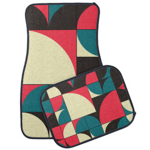 Abstract geometric, computational art illustration car floor mat
