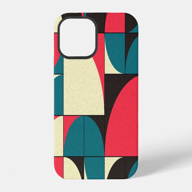 Abstract geometric, computational art illustration iphone case (Back)