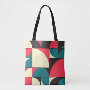 Abstract geometric, computational art illustration tote bag