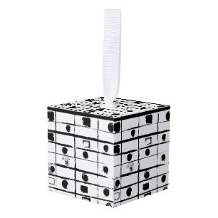 abstract geometric cube ornament