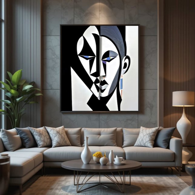 Abstract Geometric Cubist Face Poster (Creator Uploaded)