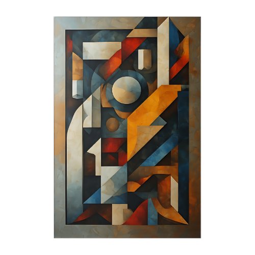 Abstract Geometric Cubist Modern Acrylic Print