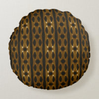 Abstract geometric dark pattern round pillow