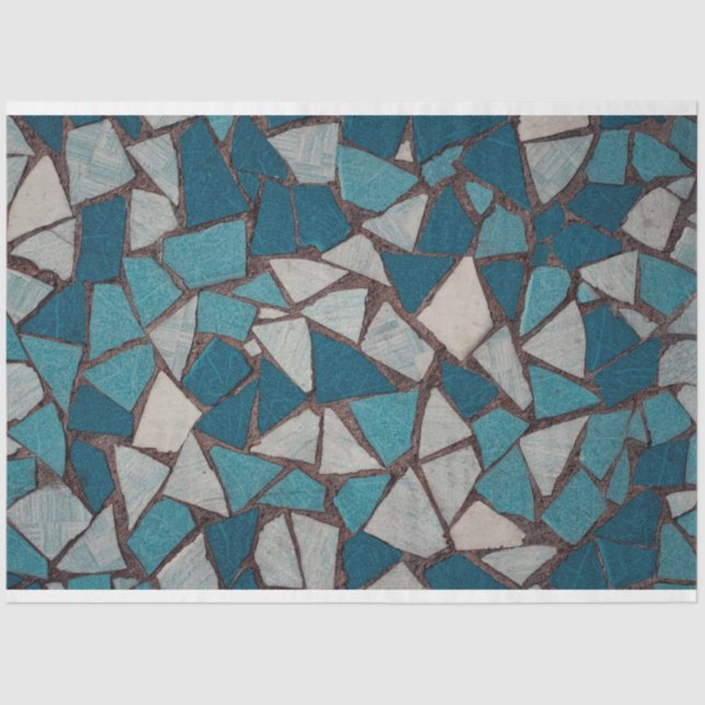 Abstract Geometric Design Modern Turquoise  Tissue Paper (Front)