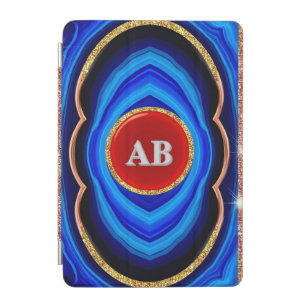 Abstract Geometric Design with Blue Red and Gold iPad Mini Cover