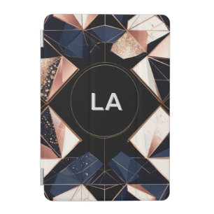 Abstract Geometric Design with Gold Glitter iPad Mini Cover
