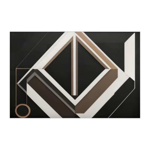 Abstract Geometric Diamond Modern Bauhaus Acrylic Print