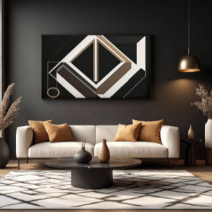Abstract Geometric Diamond Modern Bauhaus Canvas Print
