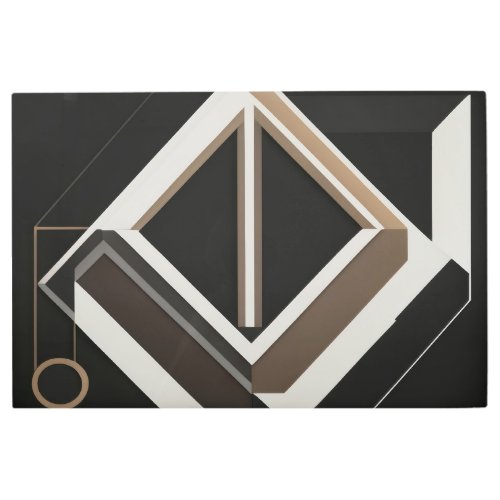 Abstract Geometric Diamond Modern Bauhaus Metal Print