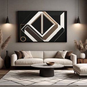Abstract Geometric Diamond Modern Bauhaus Poster