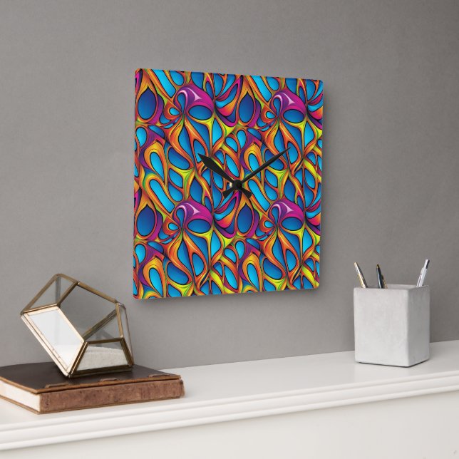 Abstract geometric digital pattern 35 - Wall Clock (Office)