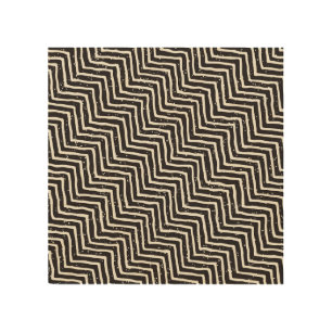 Abstract Geometric Doodle: Black White Pattern Wood Wall Art