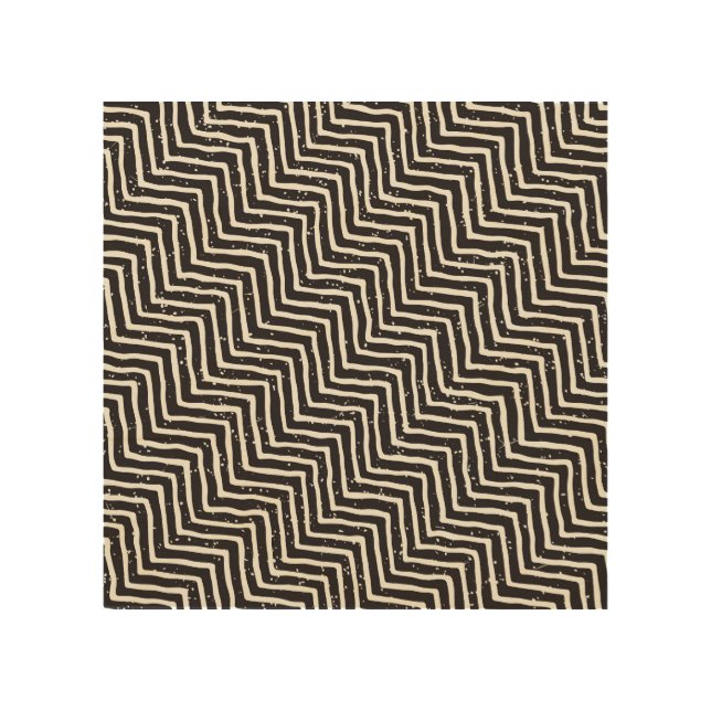 Abstract Geometric Doodle: Black White Pattern Wood Wall Art (Front)
