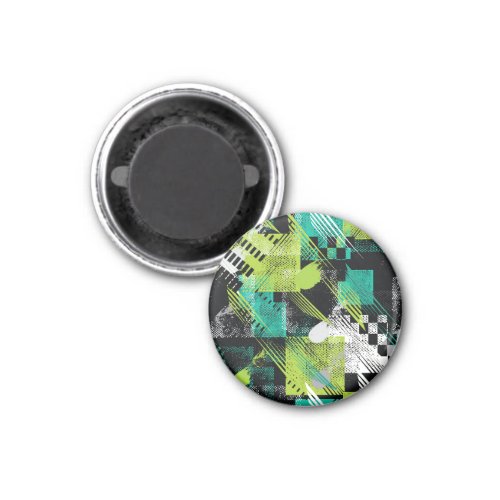 Abstract Geometric Dots Stripes Pattern Magnet