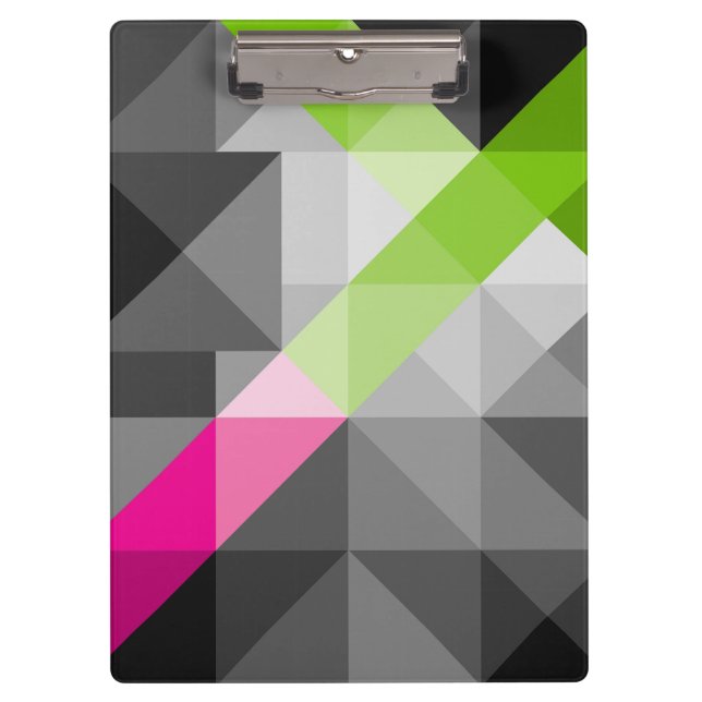 Abstract geometric elegant Grey pink green colors Clipboard (Front)