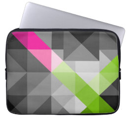 Abstract geometric elegant Grey pink green colors Laptop Sleeve
