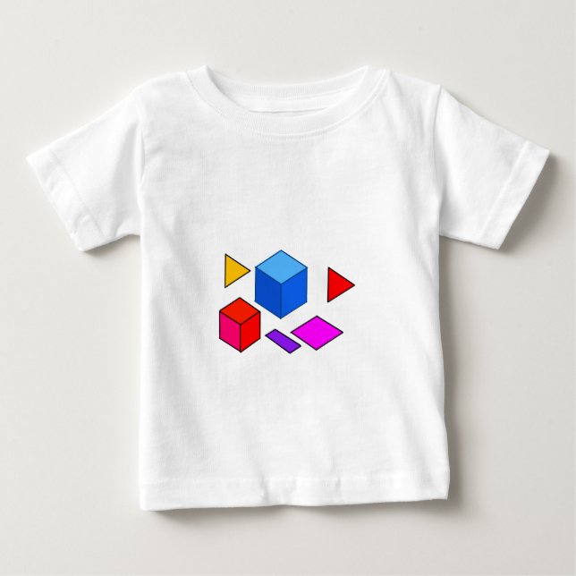 Abstract Geometric Elements Pattern for Minimalist Baby T-Shirt (Front)