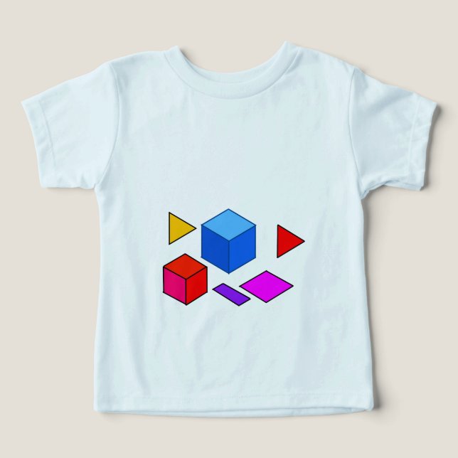 Abstract Geometric Elements Pattern for Minimalist Toddler T-shirt (Design Front)
