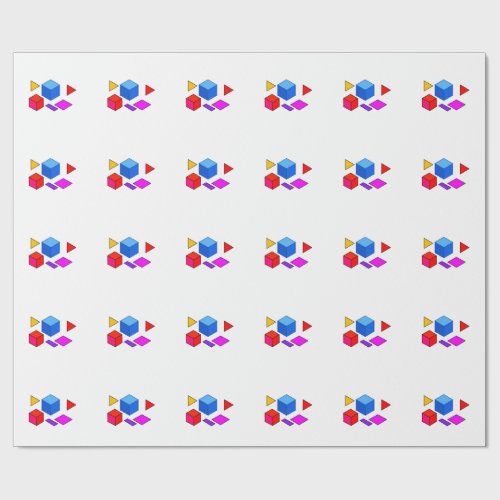 Abstract Geometric Elements Pattern for Minimalist Wrapping Paper