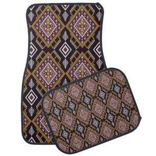 Abstract geometric ethnic, wallpaper design. car floor mat
