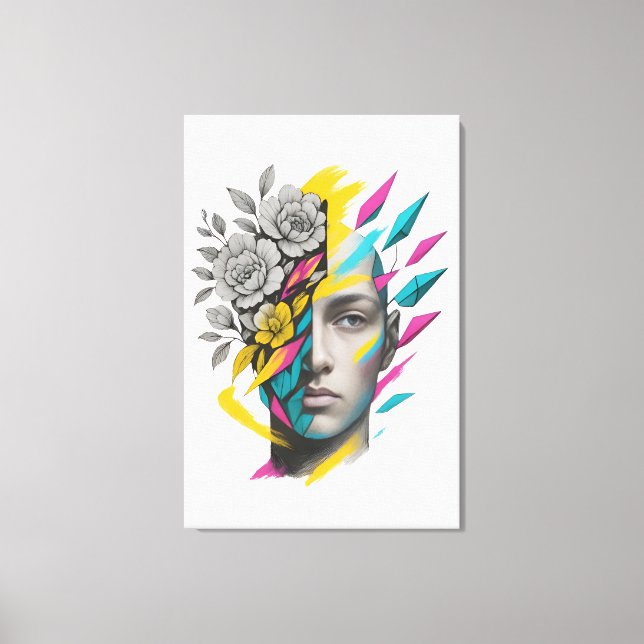 Abstract Geometric Face Modern Wall Art (Front)