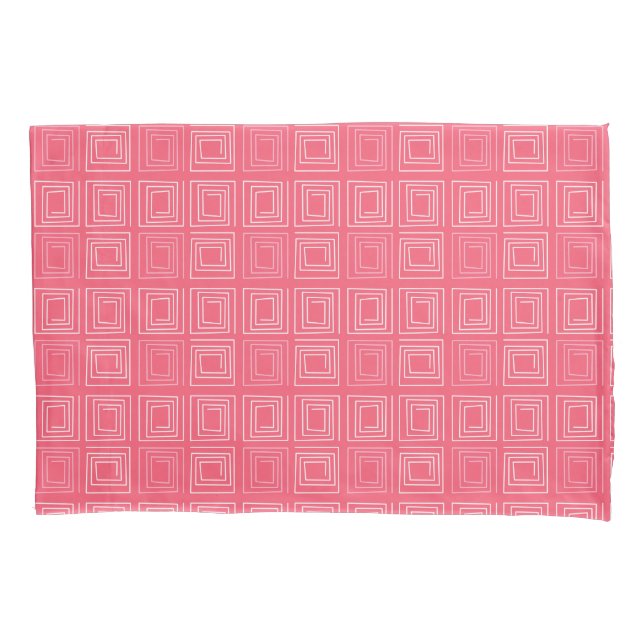  abstract geometric fashionable sixties pink  pillow case (Front)