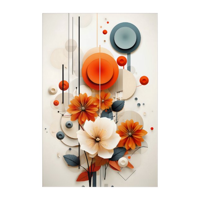 Abstract Geometric Floral Acrylic Print (Front)