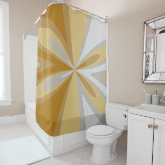 Abstract Geometric Floral Art Gold, Greyish Silver