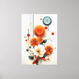 Abstract Geometric Floral Canvas Print