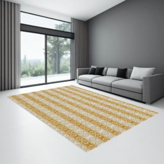 Abstract Geometric Floral Gold and Greyish Silver