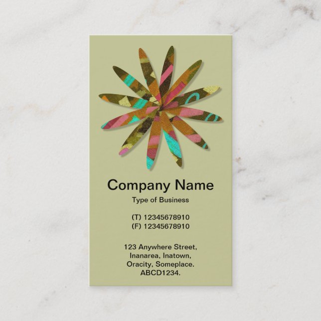 Abstract Geometric Flower - Pale Khaki Business Card (Front)