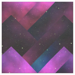 Abstract Geometric Galaxy Chevron Burgundy Pink Fabric