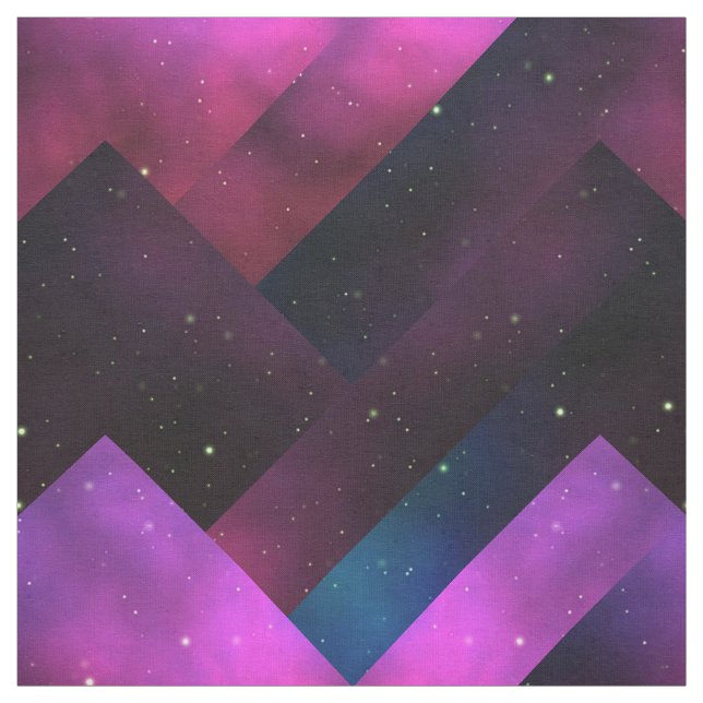 Abstract Geometric Galaxy Chevron Burgundy Pink Fabric (Swatch)