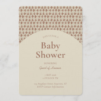 Abstract + Geometric Gender Neutral Brown Beige Invitation