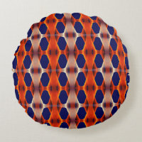 Abstract geometric glossy pattern round pillow