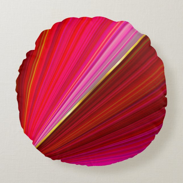 Abstract geometric gradient red texture. round pillow (Front)