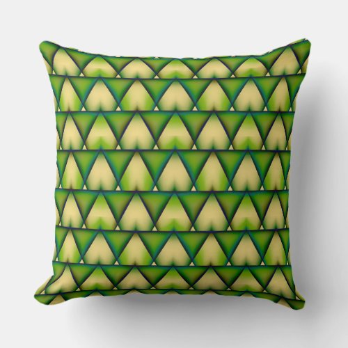 Abstract geometric green texture throw pillow