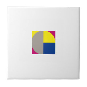 Abstract geometric grey fuchsia ceramic tile