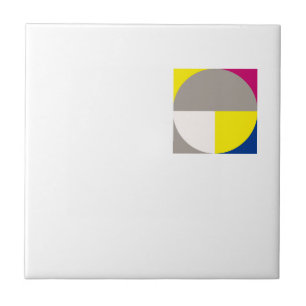 Abstract geometric grey fuchsia  ceramic tile