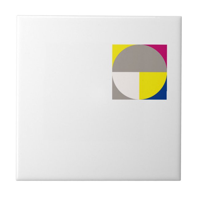 Abstract geometric grey fuchsia  ceramic tile (Front)