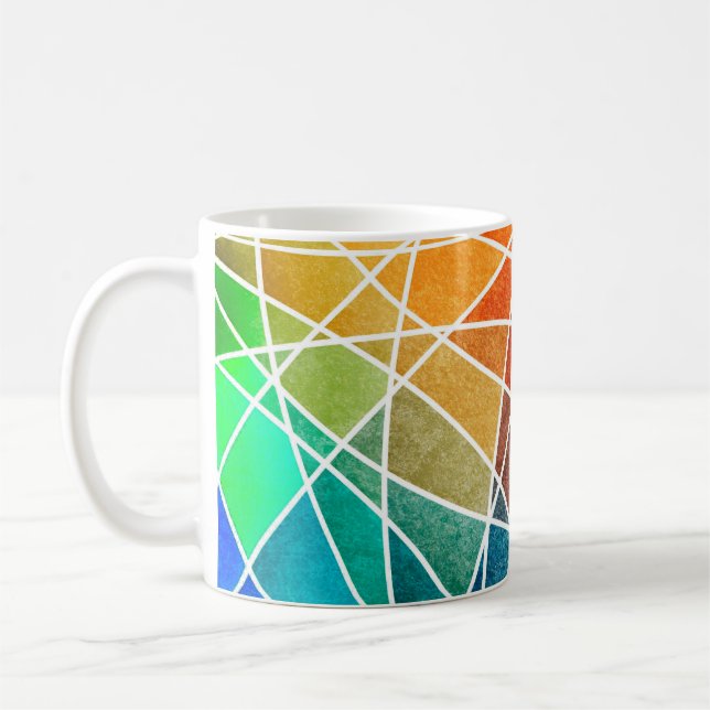 abstract geometric grunge backgroundabstract,aging coffee mug (Left)