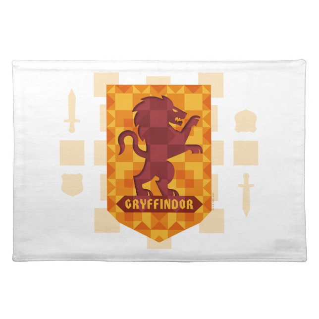 Abstract Geometric GRYFFINDOR™ Crest Cloth Placemat (Front)