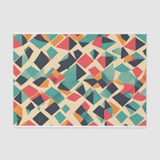 Abstract Geometric Interrupted Pattern  Tissue Paper (Front)