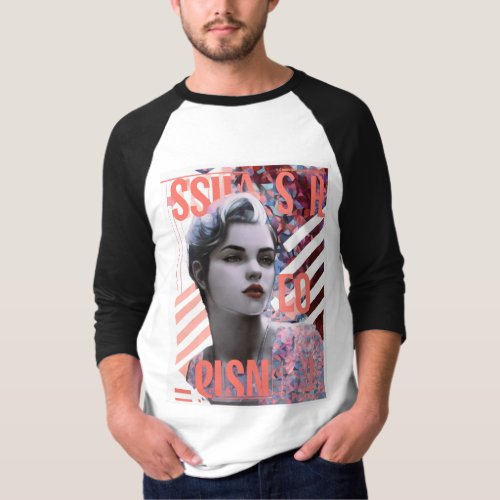 Abstract Geometric Jessica Vibrant 3D Lettering T T_Shirt