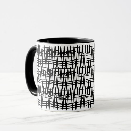 abstract geometric line art mug